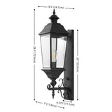 Safavieh Braden, 9.5 Inch, Black, Metal Outdoor Wall Sconce  Metal / Glass