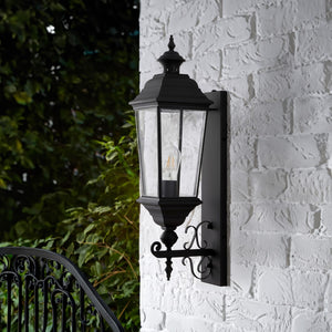 Safavieh Braden, 9.5 Inch, Black, Metal Outdoor Wall Sconce  Metal / Glass