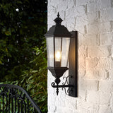 Safavieh Braden, 9.5 Inch, Black, Metal Outdoor Wall Sconce  Metal / Glass