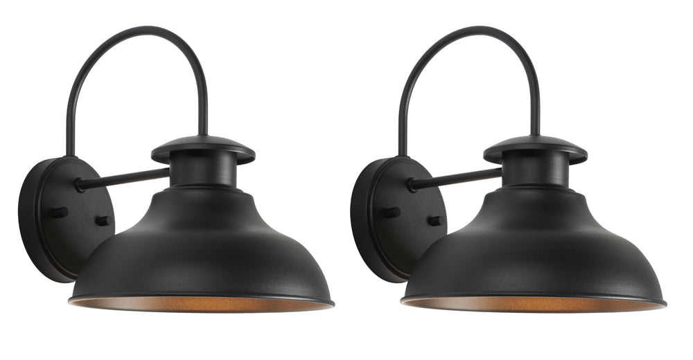 Safavieh LINDEN, Set of 2 Black Steel Outdoor Wall Sconces for Modern Illumination & Easy Installation PLT7001A-SET2