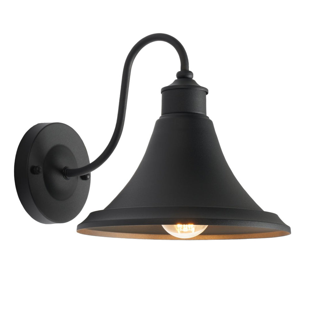 Safavieh GRAYLYN, Set of 2 Black Steel Outdoor Wall Sconces - 9 Inch, Modern Minimalist Lighting for Exteriors PLT7016A-SET2