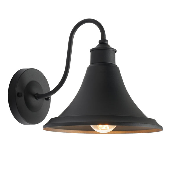 Safavieh GRAYLYN, Set of 2 Black Steel Outdoor Wall Sconces - 9 Inch, Modern Minimalist Lighting for Exteriors PLT7016A-SET2