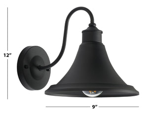 Safavieh GRAYLYN, Set of 2 Black Steel Outdoor Wall Sconces - 9 Inch, Modern Minimalist Lighting for Exteriors PLT7016A-SET2