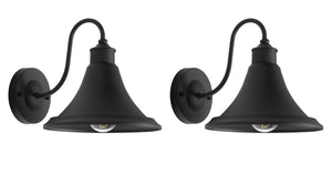 Safavieh GRAYLYN, Set of 2 Black Steel Outdoor Wall Sconces - 9 Inch, Modern Minimalist Lighting for Exteriors PLT7016A-SET2