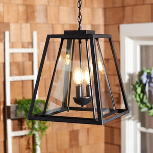 Safavieh RYDLER, 13 Inch Black Steel/Glass Outdoor Pendant Light - Modern Minimalism for Stylish Illumination PLT7028A