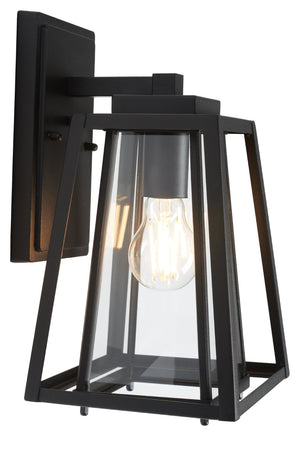 Safavieh RYDLER, Modern 7.48-Inch Black Steel & Glass Outdoor Wall Sconce Set of 2 for Stylish Illumination PLT7030A-SET2