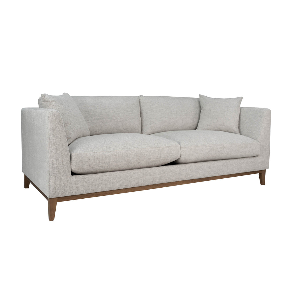 Lh Imports Harmony Sofa - Luxurious Woven Tweed Neutral Design, Feather-polyester Cushions & Sturdy Oak Frame Grey Oak,Pine,Plywood,Polyester,Foam,Polyester Fiber,Feather Plu022-wtn