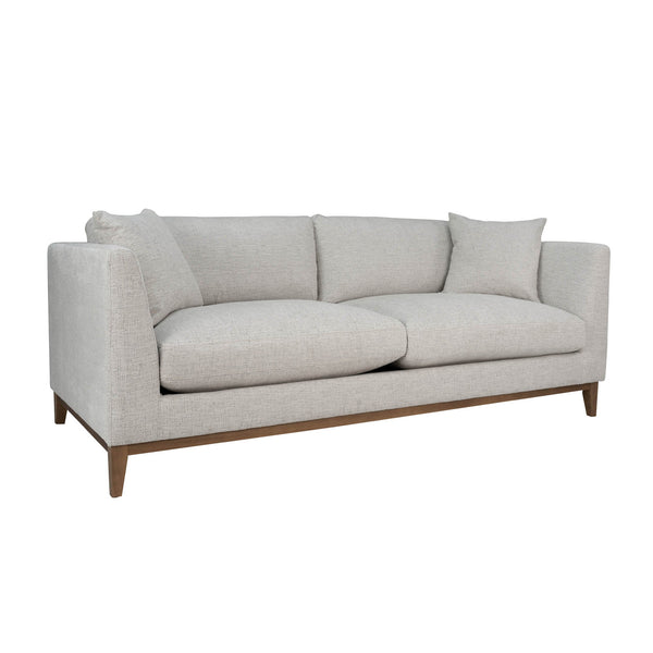 Lh Imports Harmony Sofa - Luxurious Woven Tweed Neutral Design, Feather-polyester Cushions & Sturdy Oak Frame Grey Oak,Pine,Plywood,Polyester,Foam,Polyester Fiber,Feather Plu022-wtn