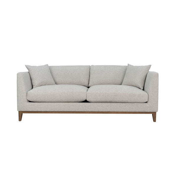 Lh Imports Harmony Sofa - Luxurious Woven Tweed Neutral Design, Feather-polyester Cushions & Sturdy Oak Frame Grey Oak,Pine,Plywood,Polyester,Foam,Polyester Fiber,Feather Plu022-wtn