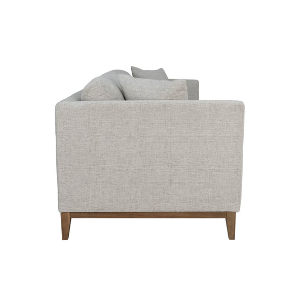 Lh Imports Harmony Sofa - Luxurious Woven Tweed Neutral Design, Feather-polyester Cushions & Sturdy Oak Frame Grey Oak,Pine,Plywood,Polyester,Foam,Polyester Fiber,Feather Plu022-wtn