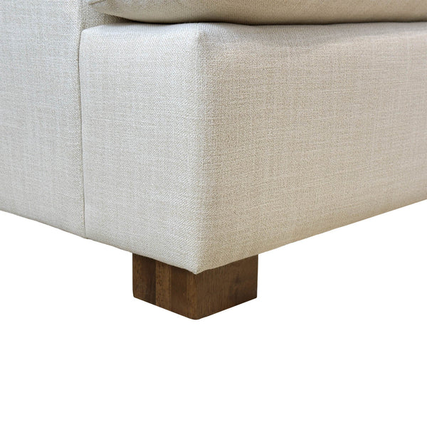 Lh Imports Martha Queen Sofa Bed - Beach Alabaster With 5.5" Memory Foam And Durable Steel Frame For Comfort Beige Hemlock,Alder,Plywood,Feather,Polyester,Foam,Polyester Fiber Plu074-bl