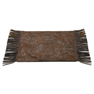 Hiend Accents Tooled Faux Leather Placemat Set - Elevate Your Dining With Elegant Design And Durability Chocolate 100% Polyester Pm1004