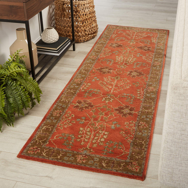 Jaipur Living Jaipur Living Chambery Hand-tufted Wool Floral Rug Vintage Botanical Neutral Pile Orange 2'6"X8' Runner RUG103483