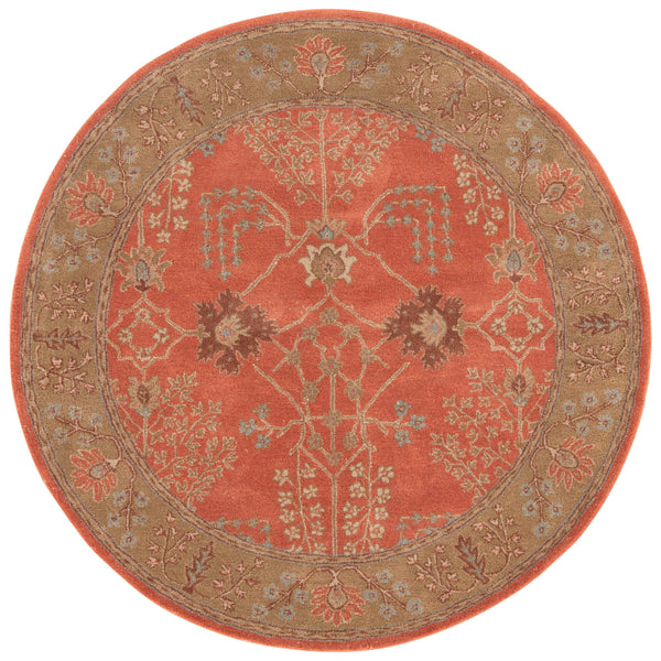 Jaipur Living Jaipur Living Chambery Hand-tufted Wool Floral Rug Vintage Botanical Neutral Pile Orange 10' RND RUG103487