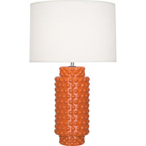 Robert Abbey Pumpkin Dolly Table Lamp Pumpkin Glazed Textured Ceramic Fondine Fabric Shade