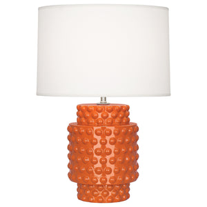 Robert Abbey Pumpkin Dolly Accent Lamp Pumpkin Glazed Textured Ceramic Fondine Fabric Shade