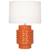 Robert Abbey Pumpkin Dolly Accent Lamp Pumpkin Glazed Textured Ceramic Fondine Fabric Shade