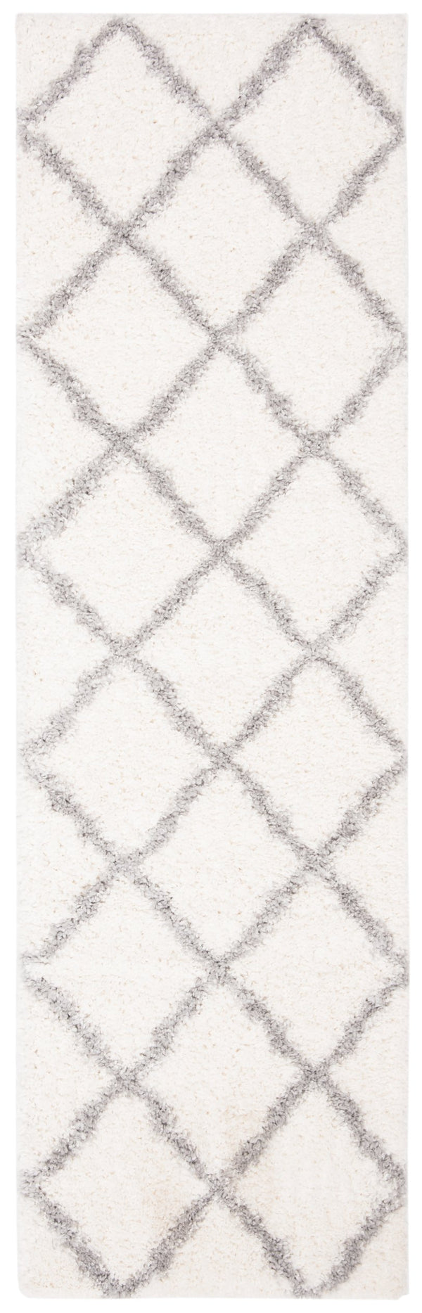 Safavieh Parma Cozy Shag Area Rug – Luxurious Lattice Design For Modern Home Decor, Crafted In Turkey Cream ,Grey Polypropylene Pile Pma521a-3sq