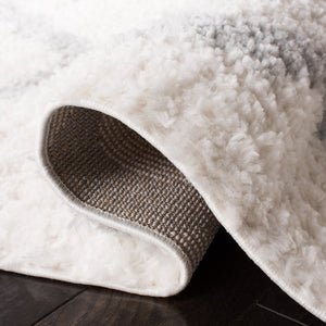 Safavieh Parma Cozy Shag Area Rug – Luxurious Lattice Design For Modern Home Decor, Crafted In Turkey Cream ,Grey Polypropylene Pile Pma521a-3sq