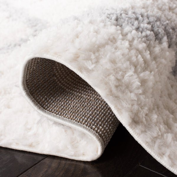 Safavieh Parma Cozy Shag Area Rug – Luxurious Lattice Design For Modern Home Decor, Crafted In Turkey Cream ,Grey Polypropylene Pile Pma521a-3sq