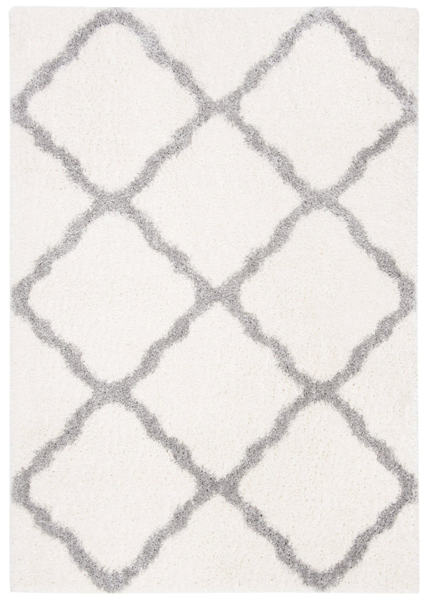 Safavieh Parma Cozy Shag Area Rug – Luxurious Lattice Design For Modern Home Decor, Crafted In Turkey Cream ,Grey Polypropylene Pile Pma521a-3sq
