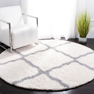 Safavieh Parma Cozy Shag Area Rug – Luxurious Lattice Design For Modern Home Decor, Crafted In Turkey Cream ,Grey Polypropylene Pile Pma521a-3sq