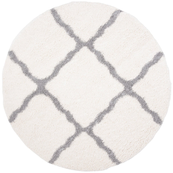 Safavieh Parma Cozy Shag Area Rug – Luxurious Lattice Design For Modern Home Decor, Crafted In Turkey Cream ,Grey Polypropylene Pile Pma521a-3sq