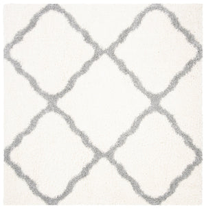 Safavieh Parma Cozy Shag Area Rug – Luxurious Lattice Design For Modern Home Decor, Crafted In Turkey Cream ,Grey Polypropylene Pile Pma521a-3sq