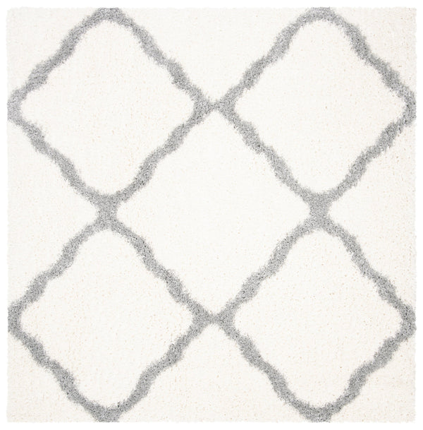 Safavieh Parma Cozy Shag Area Rug – Luxurious Lattice Design For Modern Home Decor, Crafted In Turkey Cream ,Grey Polypropylene Pile Pma521a-3sq