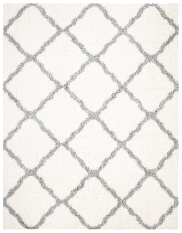 Safavieh Parma Cozy Shag Area Rug – Luxurious Lattice Design For Modern Home Decor, Crafted In Turkey Cream ,Grey Polypropylene Pile Pma521a-3sq