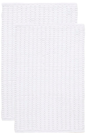 Safavieh Oliva Handwoven Cotton Bathmat Ridged Hatched Texture for Modern Minimalist Bathrooms PMBS902F-3220