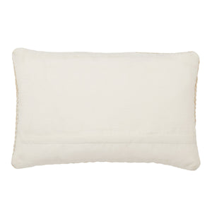 Jaipur Living Vibe by Jaipur Living Tribal Embroidered Striped Lumbar Pillow for Indoor Outdoor Use Beige PLW103723