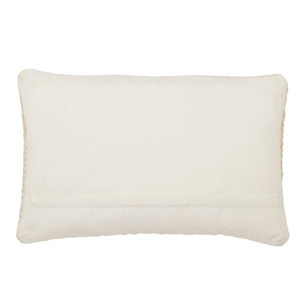 Jaipur Living Vibe by Jaipur Living Tribal Embroidered Striped Lumbar Pillow for Indoor Outdoor Use Beige PLW103723