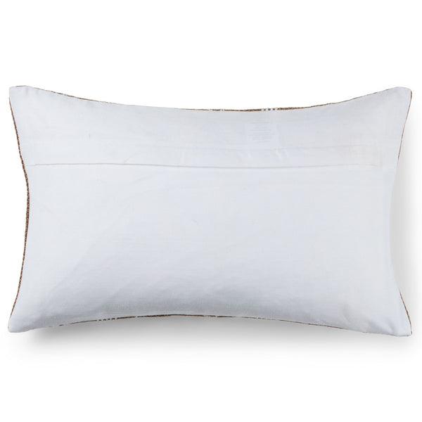 Jaipur Living Vibe by Jaipur Living Tribal Embroidered Striped Lumbar Pillow for Indoor Outdoor Use Tan PLW103725