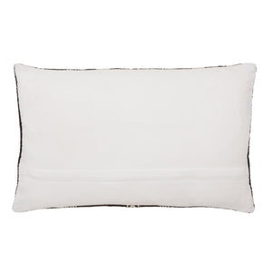 Jaipur Living Vibe by Jaipur Living Pampas Embroidered Lumbar Pillow Cover Tribal Stripe Polyester Black PLC102448