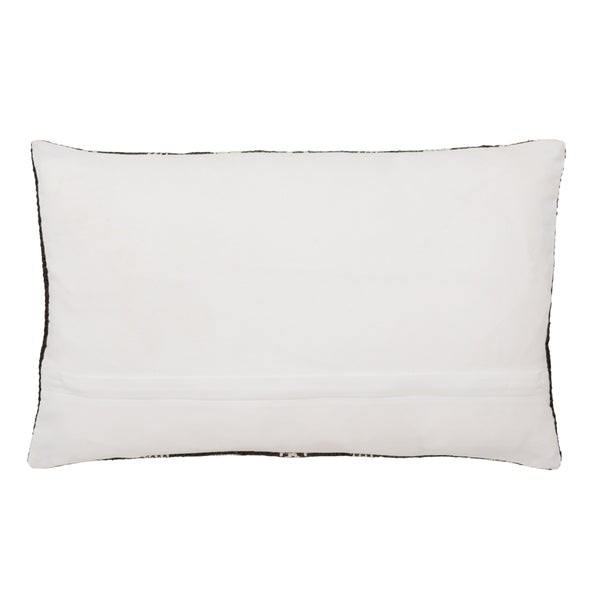 Jaipur Living Vibe by Jaipur Living Pampas Embroidered Lumbar Pillow Cover Tribal Stripe Polyester Black PLC102448