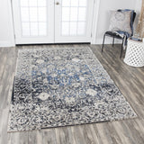 Rizzy Panache PN6956 Power Loomed Transitional Polypropylene Rug Taupe/Blue 9'10" x 12'6"