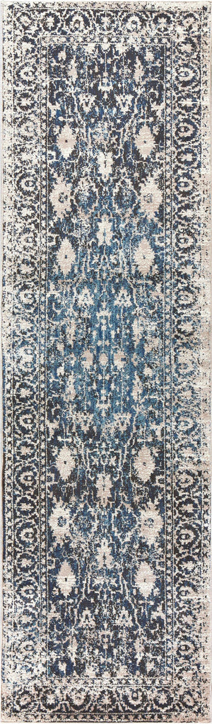 Rizzy Panache PN6956 Power Loomed Transitional Polypropylene Rug Taupe/Blue 2'3" x 7'7"