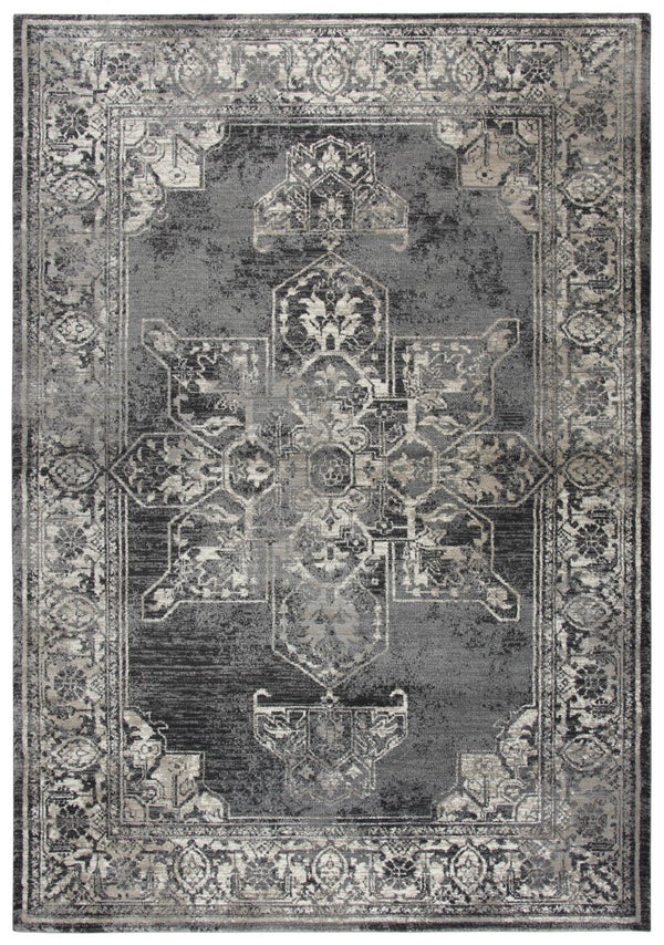 Rizzy Panache PN6972 Power Loomed Transitional Polypropylene Rug Gray/Black 9'10" x 12'6"