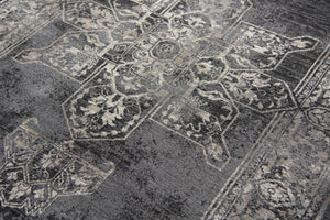 Rizzy Panache PN6972 Power Loomed Transitional Polypropylene Rug Gray/Black 9'10" x 12'6"