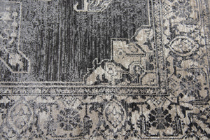 Rizzy Panache PN6972 Power Loomed Transitional Polypropylene Rug Gray/Black 9'10" x 12'6"