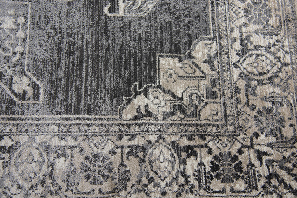 Rizzy Panache PN6972 Power Loomed Transitional Polypropylene Rug Gray/Black 9'10" x 12'6"