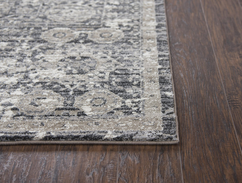 Rizzy Panache PN6977 Power Loomed Traditional  Polypropylene Rug Gray/Natural 2'3" x 7'7"