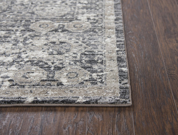 Rizzy Panache PN6977 Power Loomed Traditional  Polypropylene Rug Gray/Natural 9'10" x 12'6"