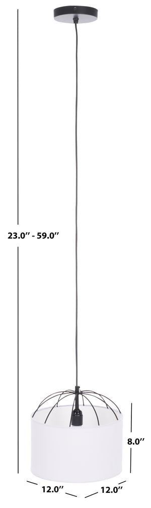 Safavieh Noomi, 12-inch Modern Table Lamp In White/Black - Elegant Metal & Fabric Design For Any Space White ,Black Fabric & Metal Pnd3001a