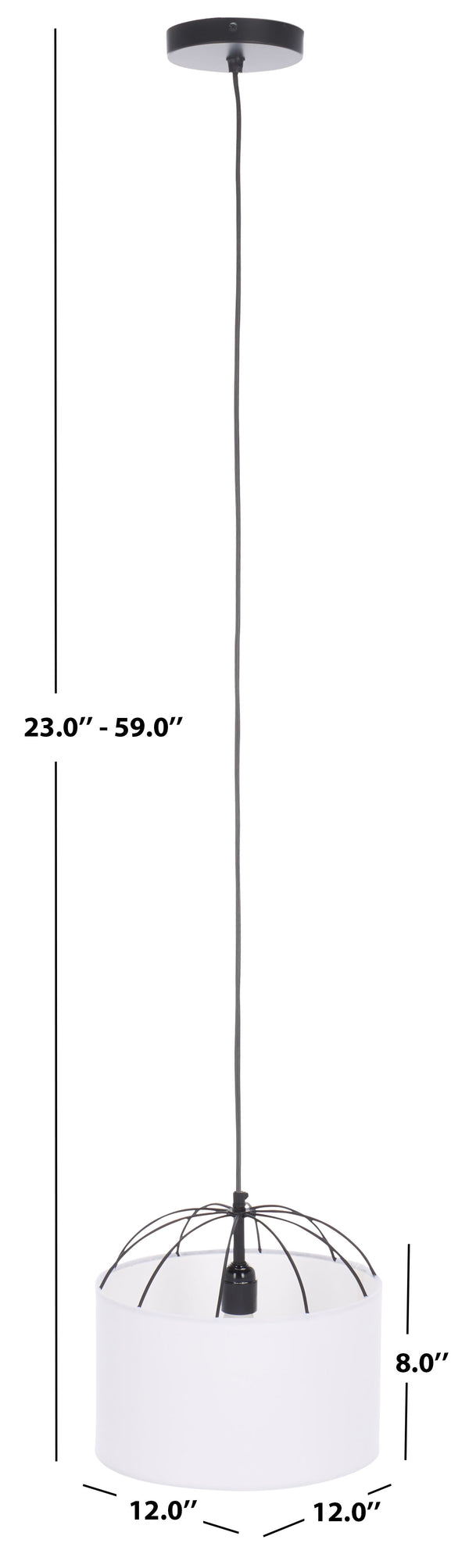 Safavieh Noomi, 12-inch Modern Table Lamp In White/Black - Elegant Metal & Fabric Design For Any Space White ,Black Fabric & Metal Pnd3001a