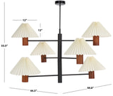 Safavieh Jonnah, 6 Light, 41 Inch, Walnut/Black, Mango Wood/Iron Pendant PND3007A