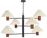 Safavieh Jonnah, 6 Light, 41 Inch, Walnut/Black, Mango Wood/Iron Pendant PND3007A