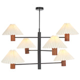 Safavieh Jonnah, 6 Light, 41 Inch, Walnut/Black, Mango Wood/Iron Pendant PND3007A