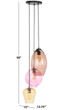 Safavieh Keoni, 3 Light, Multi/Black, Glass/Iron, Pendant PND3012A